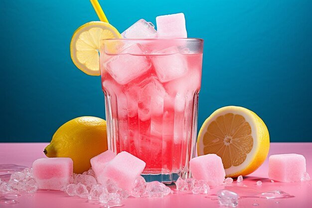 light pink fizzy drink with lemon slice garnished with marshmellow 198067 396837